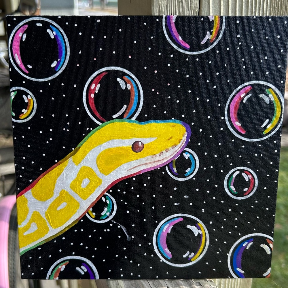 Vibrant Yellow Snake Art Print for Reptile Lovers